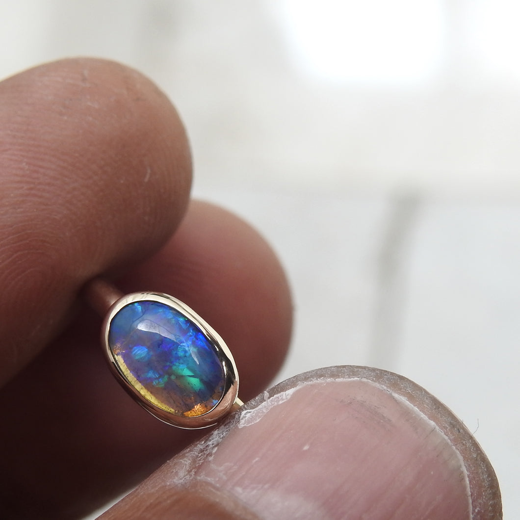 AUSTRALIAN BLACK OPAL RING