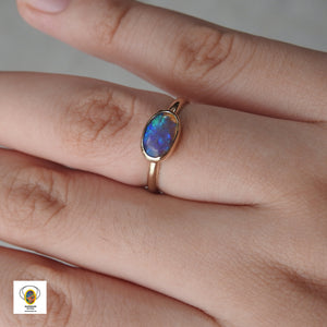 AUSTRALIAN BLACK OPAL RING