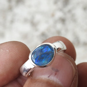 AUSTRALIAN BLACK OPAL RING