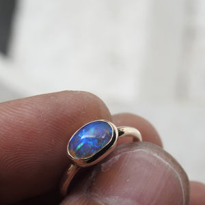 AUSTRALIAN BLACK OPAL RING