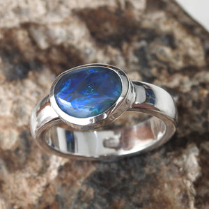 AUSTRALIAN BLACK OPAL RING