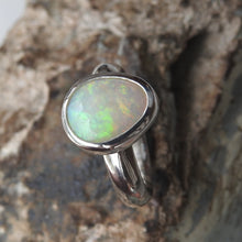 Load image into Gallery viewer, Natural Australian Solid Opal Sterling Silver Ring