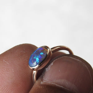 AUSTRALIAN BLACK OPAL RING