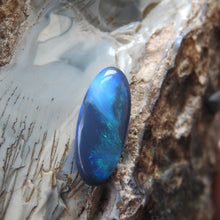 Load image into Gallery viewer, Made to order 10k YG Bezel Ring with Australian Black Opal